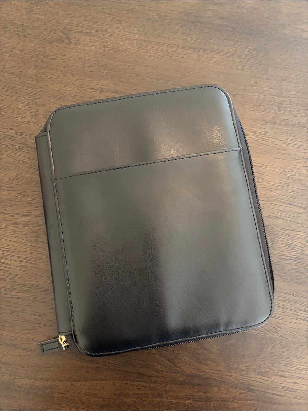 Notebook Small Portfolio Zip Cover and Notebook Black Faux Leather NEW
